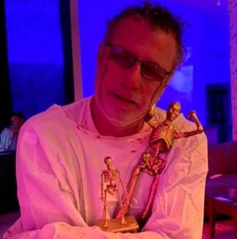 "Dammit" Dave holding The Skelly after winning in 2020